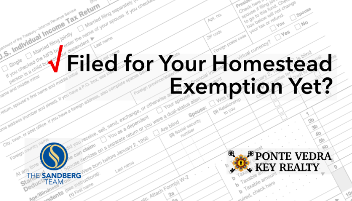 File for Florida homestead exemption by March 1, 2023.