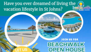 Beachwalk amenities shown on flyer for community parade of homes on April 12, 2025